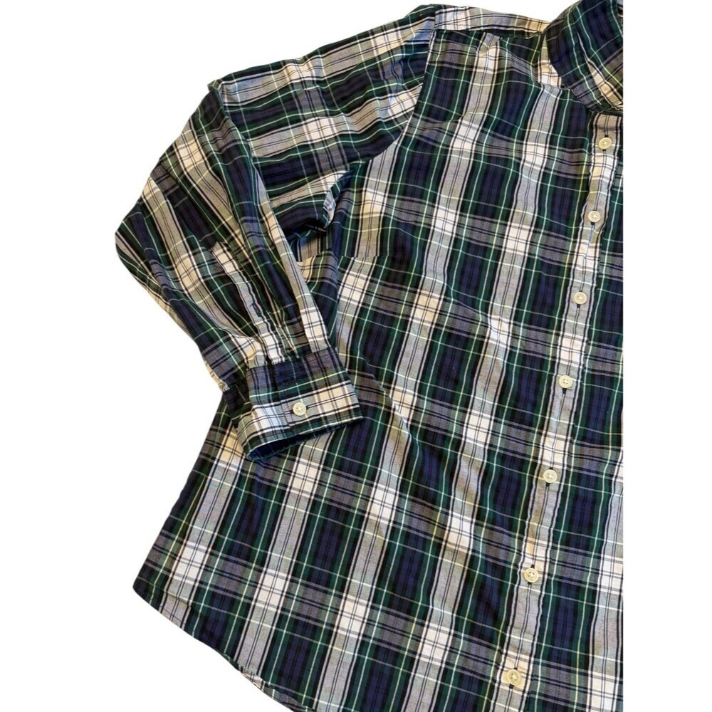 J Crew Re-Imagined Poplin Signature Fit Button-Up Shirt Women’s 2X Plaid Cotton - Picture 4 of 10